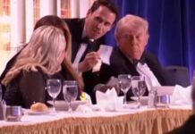 Trump é retirado às pressas de jantar nos EUA Trump é retirado às pressas de jantar nos EUA