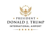 Filho de Trump compartilha logo de aeroporto com o nome do pai logo aeroporto Trump