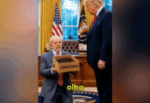 Flávio publica vídeo de IA de Lula e Trump sobre terras-raras Na gravação compartilhada no X, Lula surge ajoelhado no Salão Oval segurando uma caixa identificada como “terras raras” enquanto conversa com Trump.