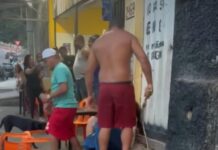 Homem agride mulher com golpes de chicote em frente a bar na Grande BH Homem agride mulher com golpes de chicote em frente a bar na Grande BH
