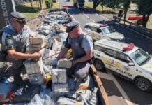 SP registra apreensão de 40 toneladas de drogas PMs apreendem drogas em São Paulo