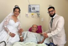 No Hospital Regional da Chapada, noiva recebe bênção do avô internado antes do casamento No Hospital Regional da Chapada, noiva recebe bênção do avô internado antes do casamento