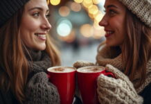 sabor e benefícios para a saúde caneca de chocolate quente no inverno