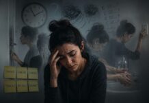 Pensamentos que viram sofrimento podem indicar TOC mulher mal com pensamentos ansiosos