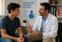 Saúde íntima na adolescência exige informação e prevenção médico conversando com paciente