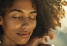 Primavera muda rotina de skincare e cuidados com a pele close pele de mulher